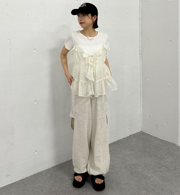 archives「ラッフルフリルキャミ&times;テレコＴｅｅＳＥＴ」|カーディガン|