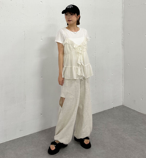 archives「ラッフルフリルキャミ&times;テレコＴｅｅＳＥＴ」|カーディガン|