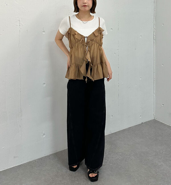 archives「ラッフルフリルキャミ&times;テレコＴｅｅＳＥＴ」|カーディガン|