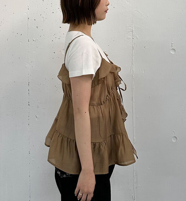 archives「ラッフルフリルキャミ&times;テレコＴｅｅＳＥＴ」|カーディガン|