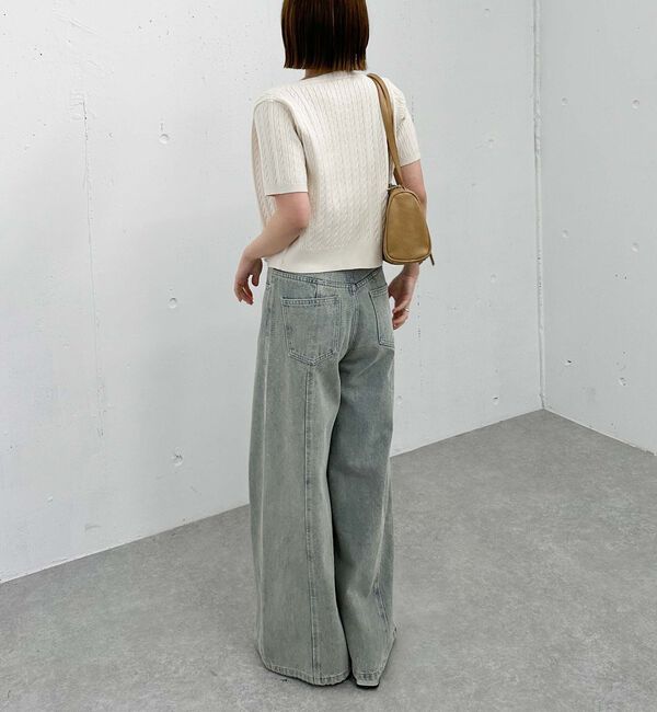 archives「&rsquo;クロスベルトカラーワイドデニム&rsquo;」|デニム|