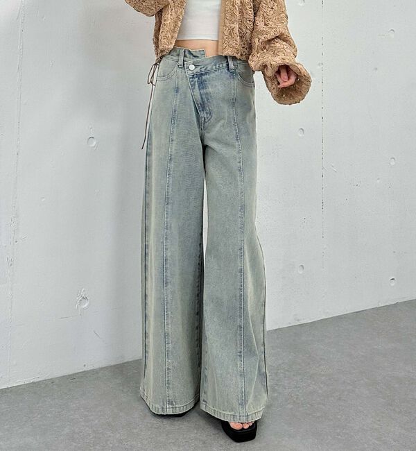 archives「&rsquo;クロスベルトカラーワイドデニム&rsquo;」|デニム|