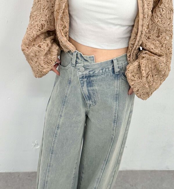 archives「&rsquo;クロスベルトカラーワイドデニム&rsquo;」|デニム|