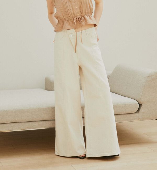 archives「&rsquo;クロスベルトカラーワイドデニム&rsquo;」|デニム|