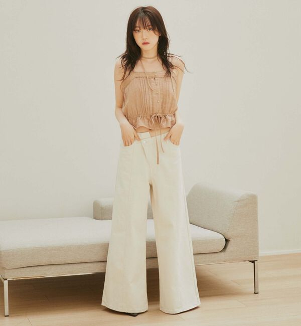 archives「&rsquo;クロスベルトカラーワイドデニム&rsquo;」|デニム|