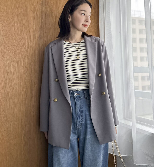 Doux archives「ダブルテーラードジャケット」|テーラードジャケット|GRAY