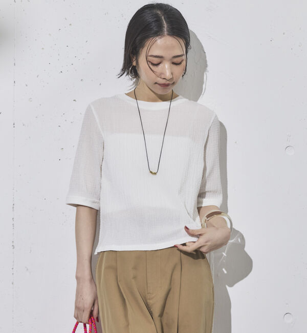 Doux archives「リンガーＴ風サッカートップス」|Tシャツ・カットソー|