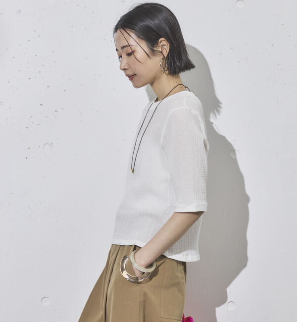 Doux archives「リンガーＴ風サッカートップス」|Tシャツ・カットソー|