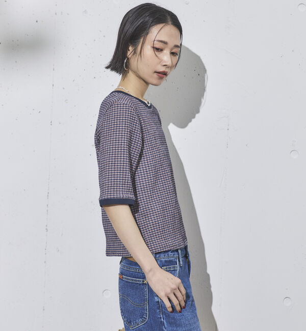 Doux archives「リンガーＴ風サッカートップス」|Tシャツ・カットソー|