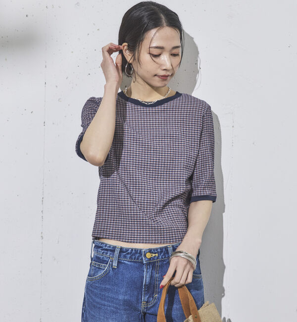 Doux archives「リンガーＴ風サッカートップス」|Tシャツ・カットソー|