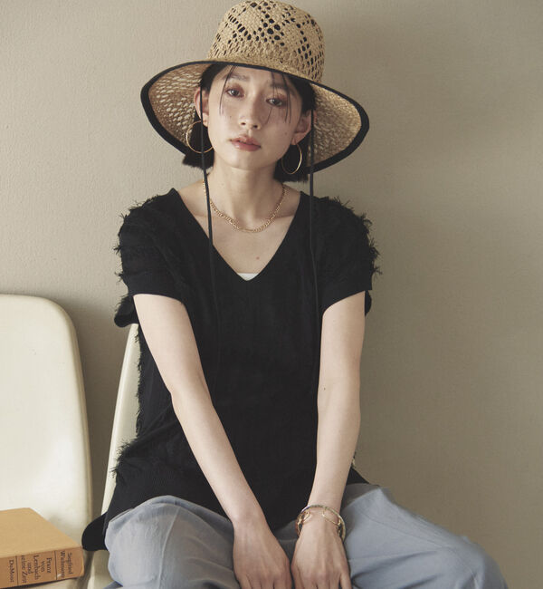 Doux archives「フリンジノースリニット」|ニット・セーター|BLACK