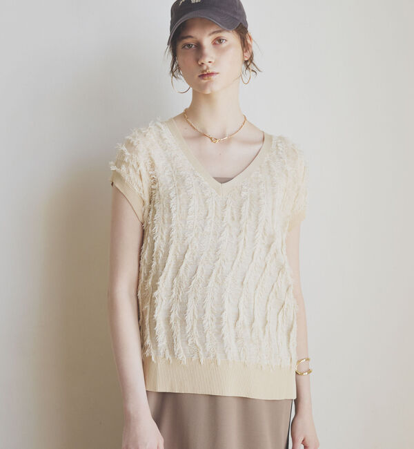 Doux archives「フリンジノースリニット」|ニット・セーター|BEIGE