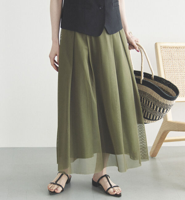Doux archives「メッシュタックスカート」|スカート|KHAKI