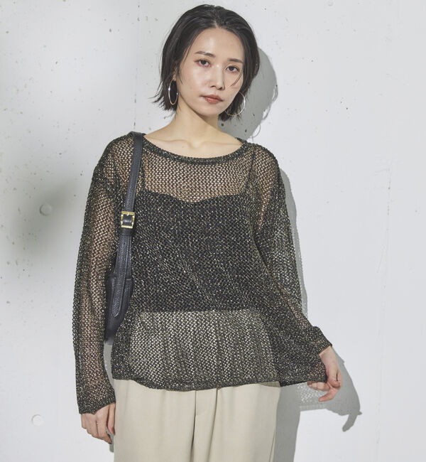 Doux archives「ラメ混メッシュニット」|ニット・セーター|