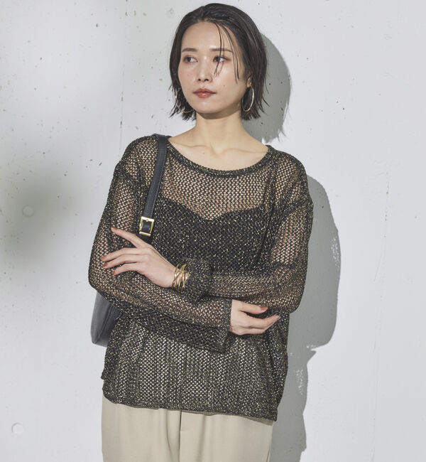 Doux archives「ラメ混メッシュニット」|ニット・セーター|