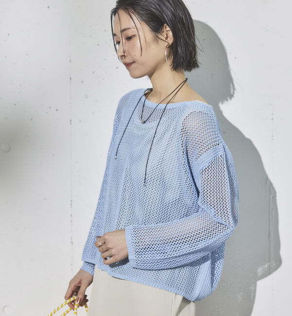 Doux archives「ラメ混メッシュニット」|ニット・セーター|SAX