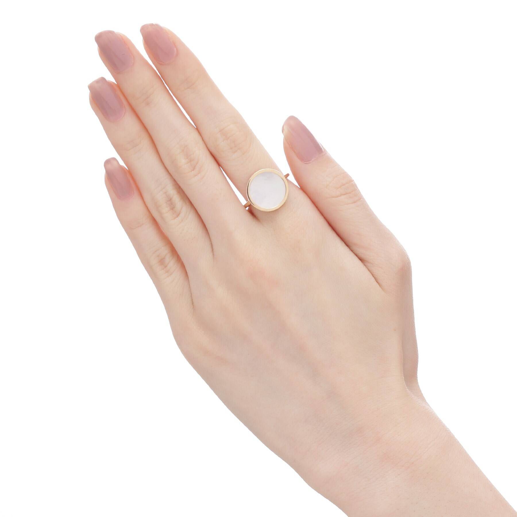 COCOSHNIK「K10カラーストーン（白蝶貝） スライスカット リング」|リング|