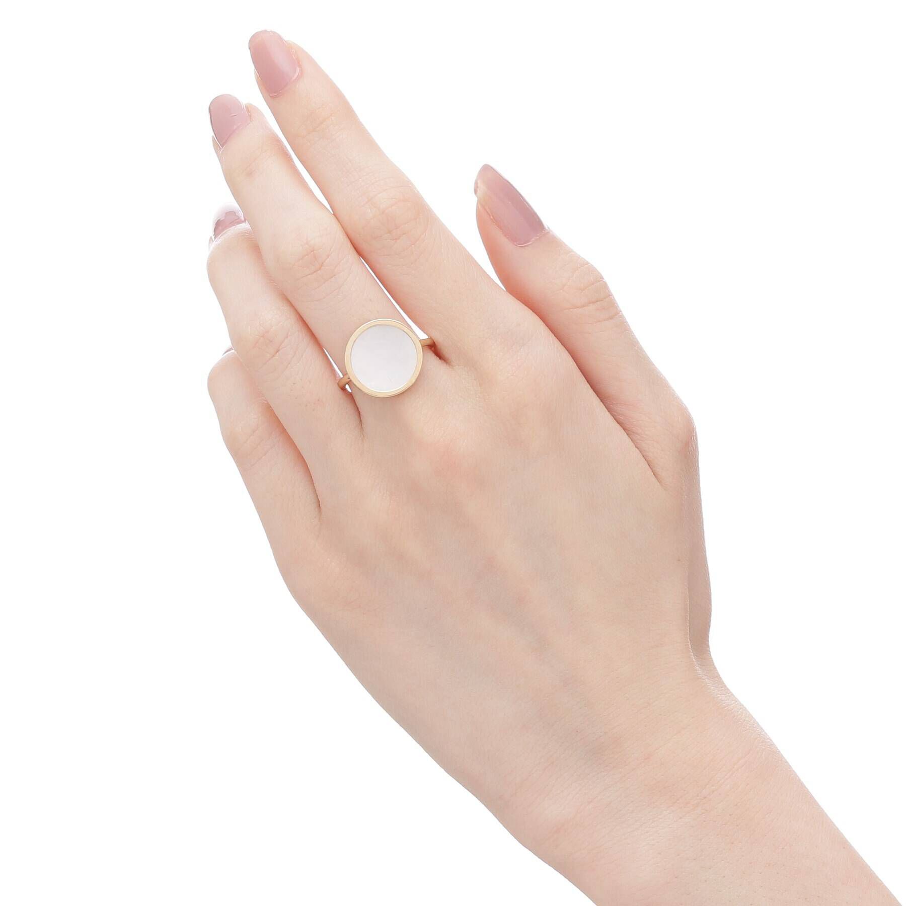 COCOSHNIK「K10カラーストーン（白蝶貝） スライスカット リング」|リング|