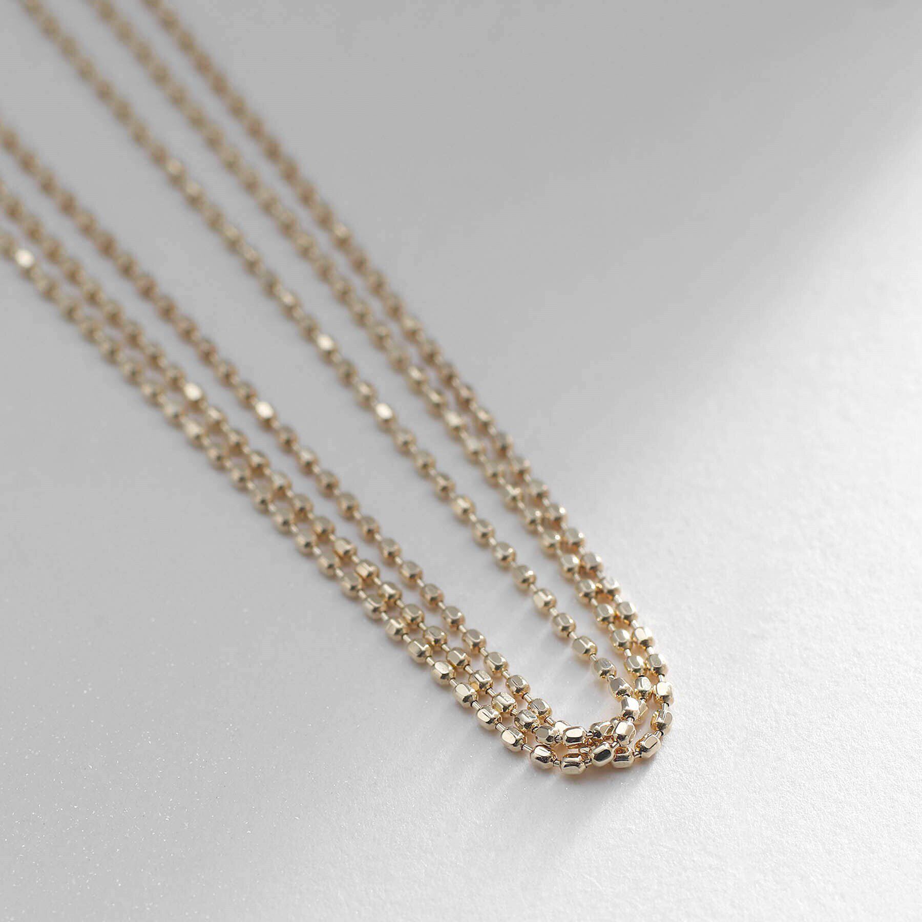 COCOSHNIK「K10カットボールチェーン3連 ブレスレット」|ブレスレット・バングル|