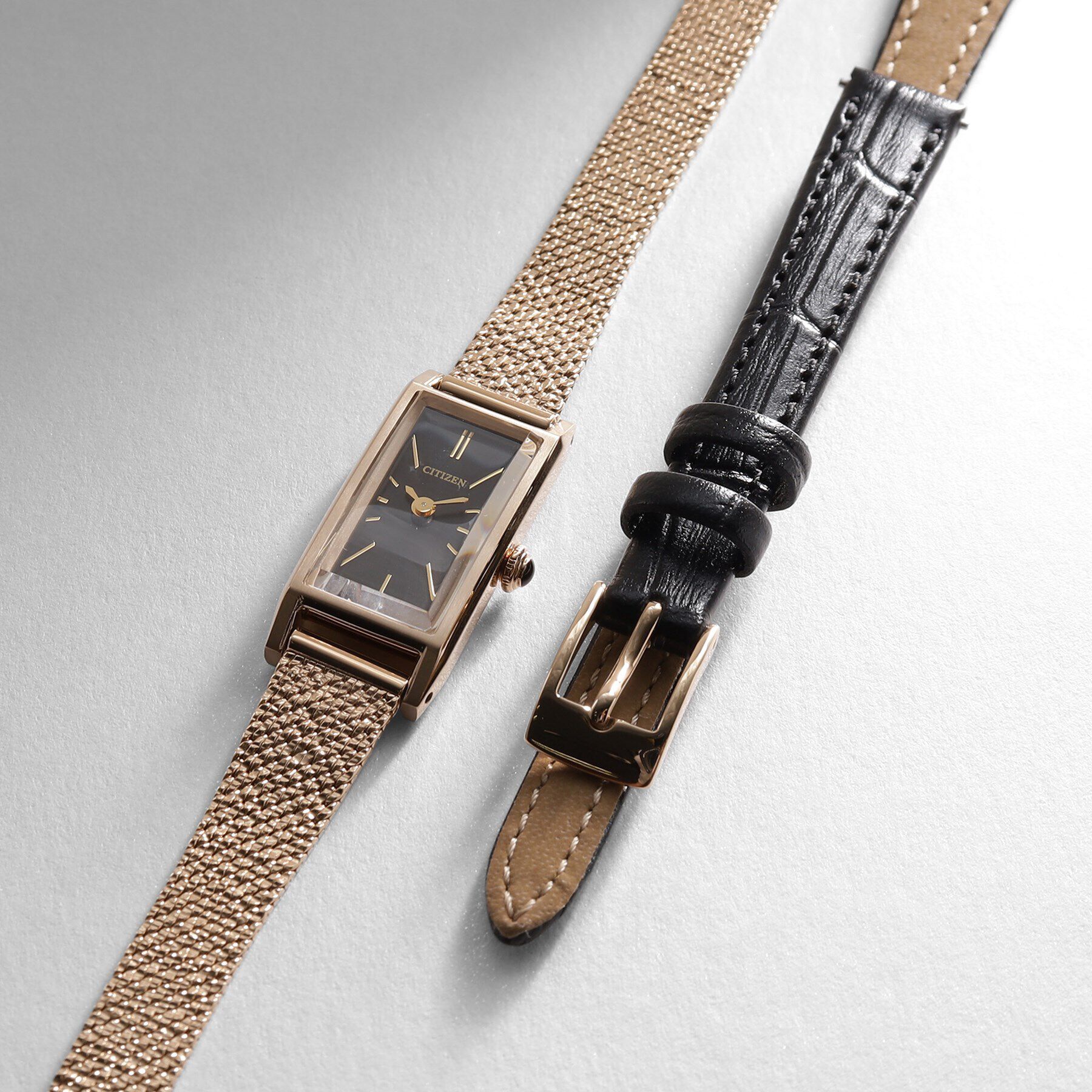 COCOSHNIK「RG Kii:別注モデルスクエア チェンジャブルバンドウォッチ（ブラック）」|腕時計|