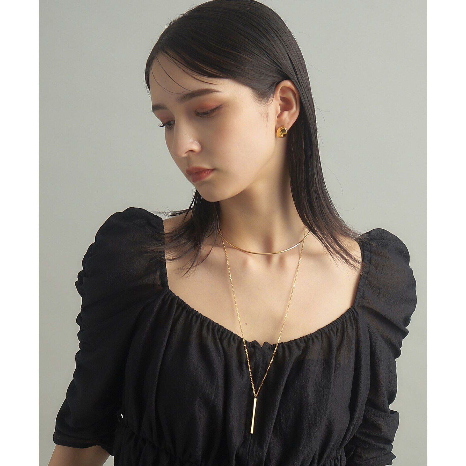 COCOSHNIK ONKITSCH「シルバー フォールディングピアス オーバーラップ GP」|ピアス|