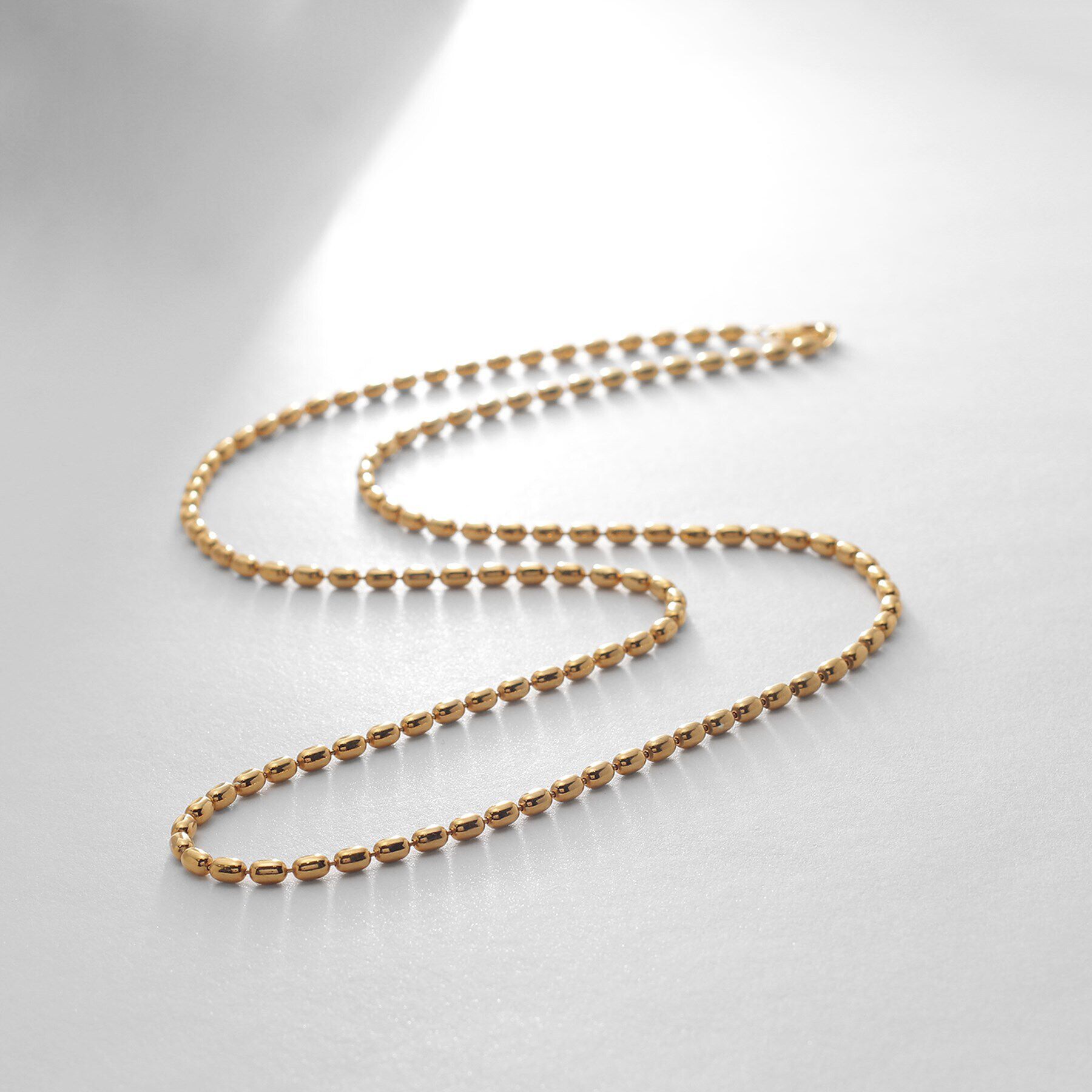 COCOSHNIK ONKITSCH「シルバー デザインチェーン オーバルボールM ネックレス GP」|ネックレス|