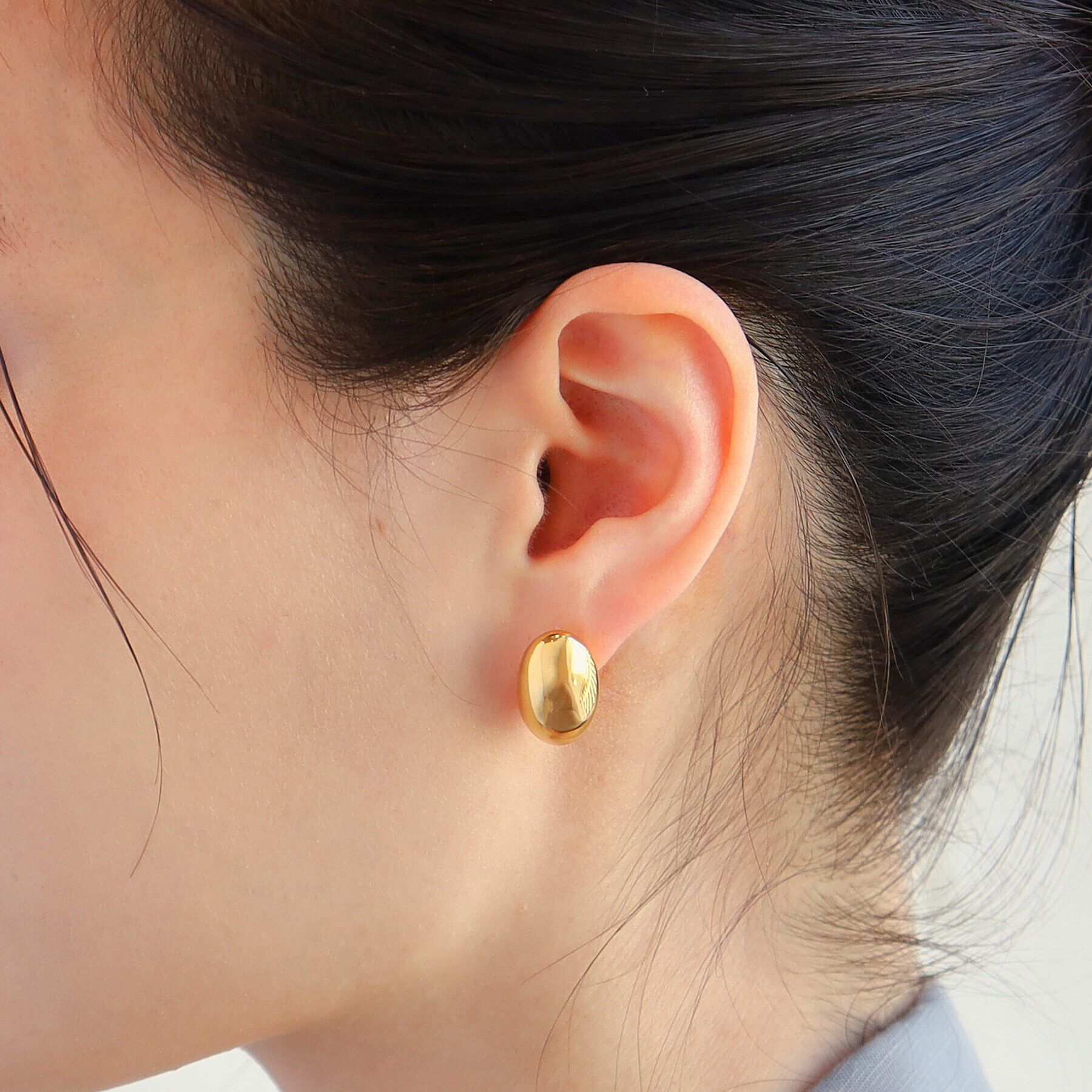 COCOSHNIK ONKITSCH「シルバー ホロウピアス オーバルスタッド GP」|ピアス|