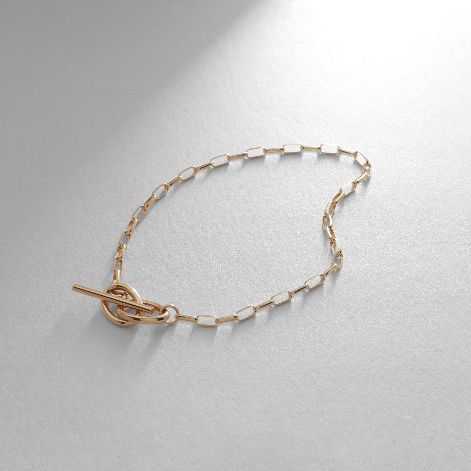 COCOSHNIK「K10ロングハーフラウンドダブルマンテル ブレスレット」|ブレスレット・バングル|イエローゴールド(1