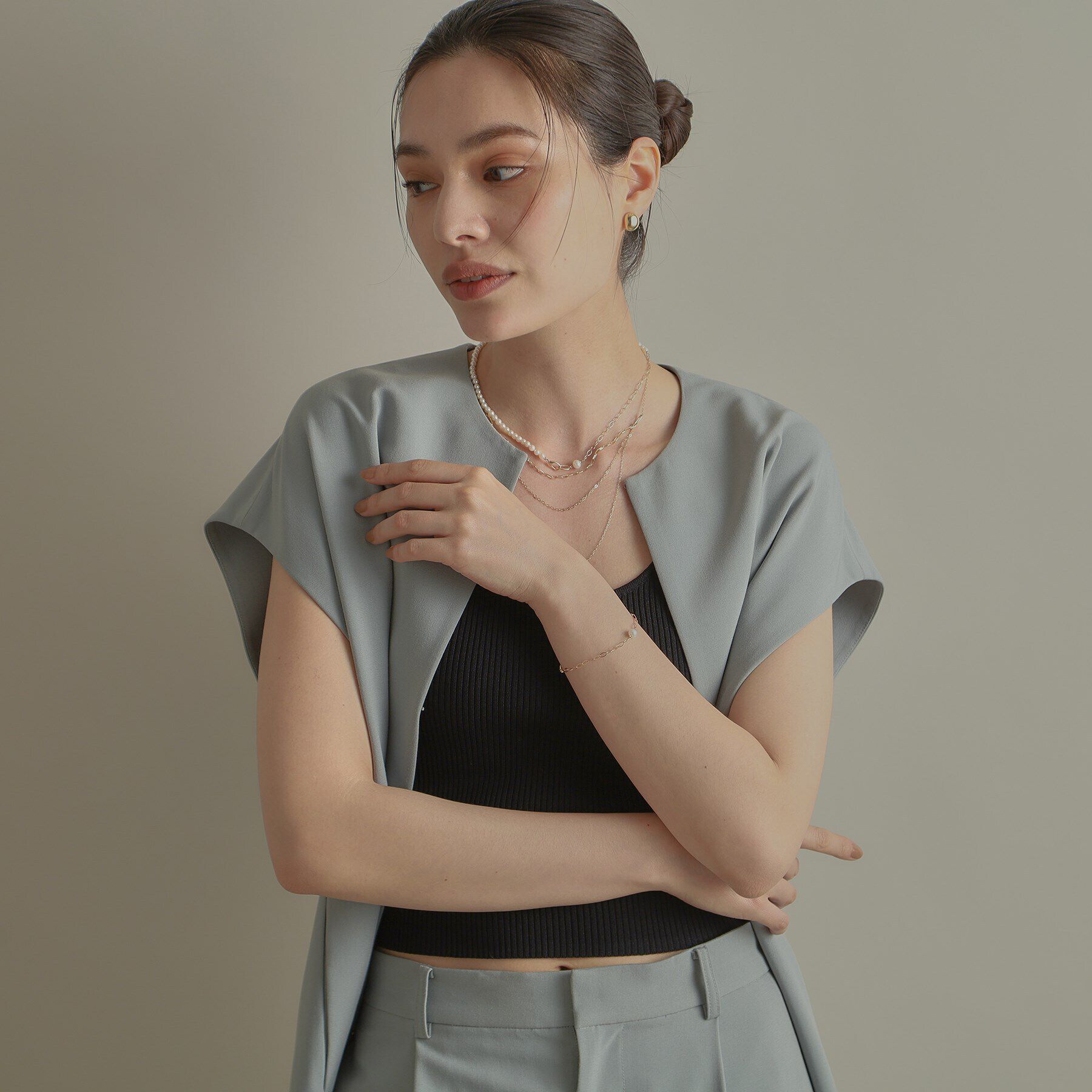 COCOSHNIK「K10パール PCチェーン ブレスレット」|ブレスレット・バングル|