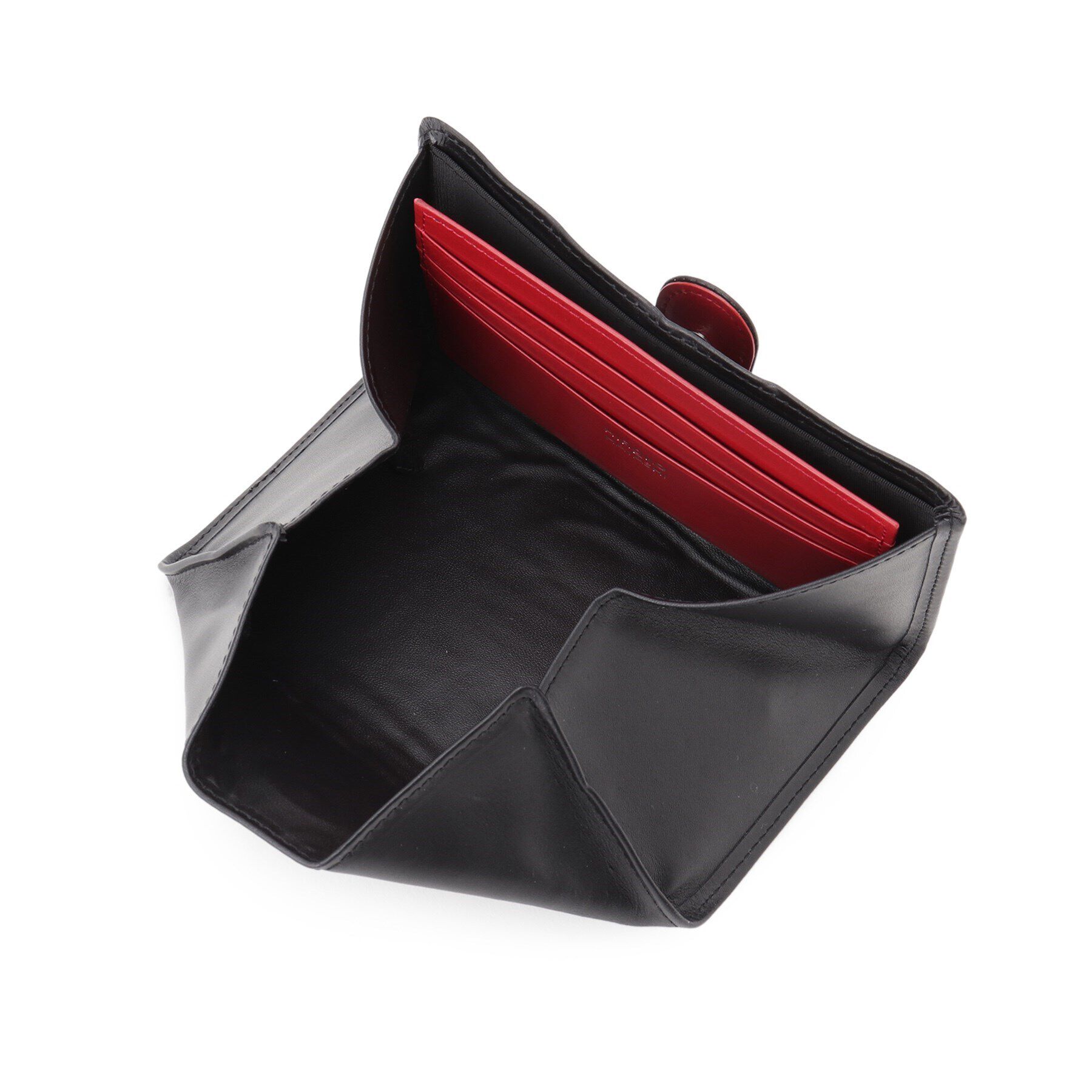 HIROKO HAYASHI「LEO(レオ)マルチ財布 黒&times;赤」|財布|