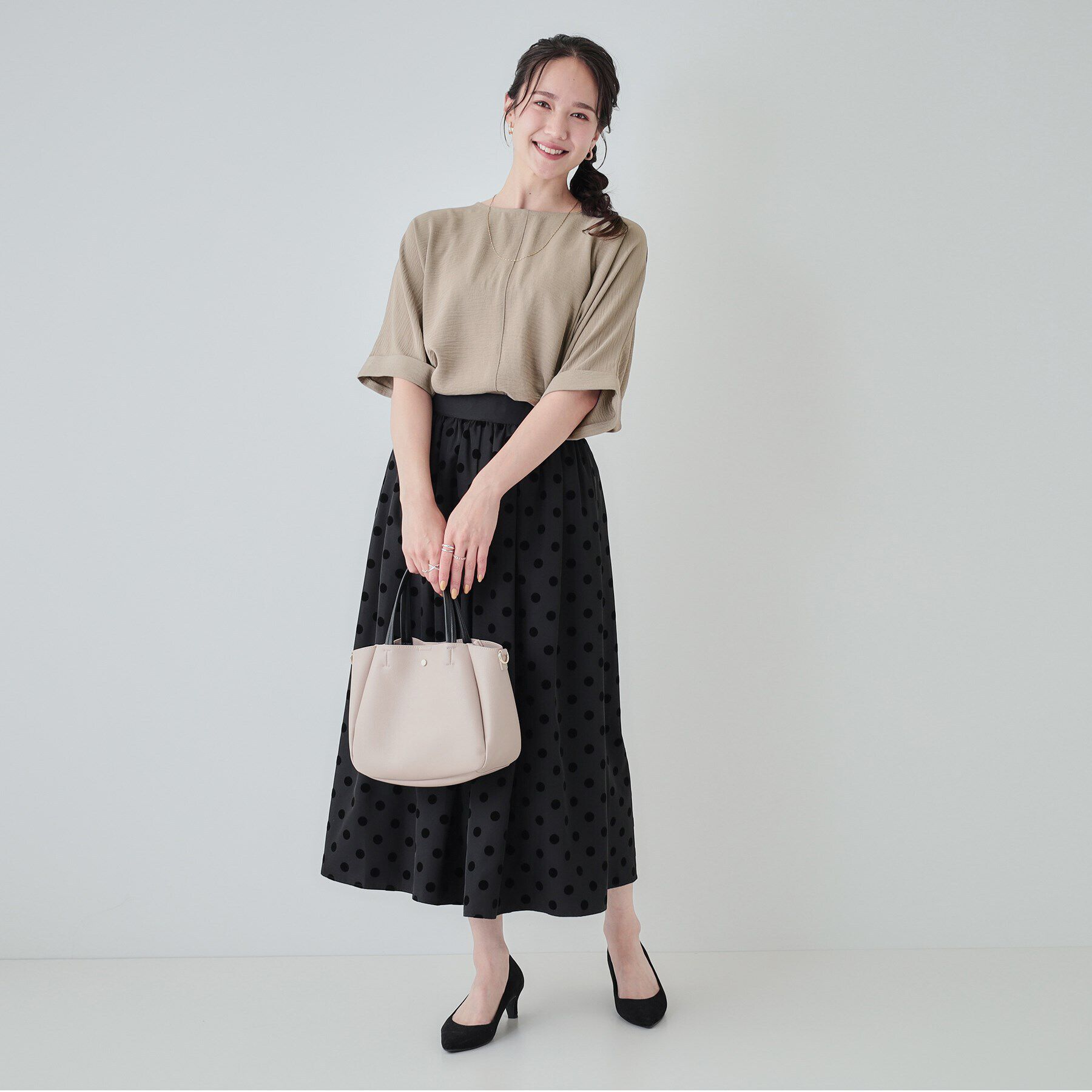 SHOO･LA･RUE「【洗える/UV/イージーケア】ドルマン 5分袖ブラウス」|シャツ・ブラウス|