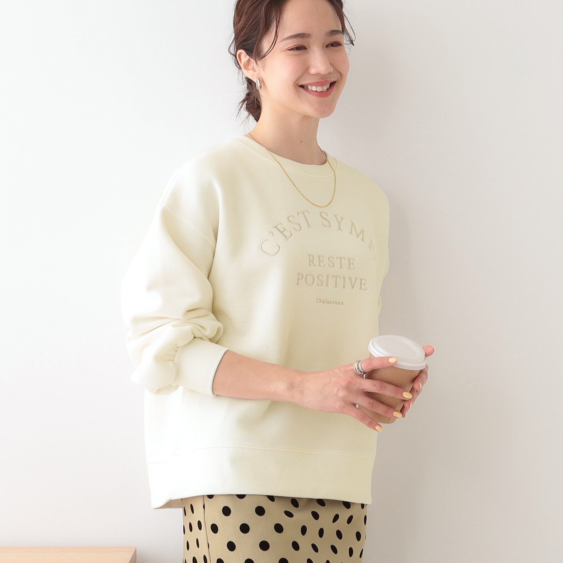 SHOO･LA･RUE「【S-LL】ロゴ刺繍で大人っぽく 裏起毛トップス」|Tシャツ・カットソー|ｱｲﾎﾞﾘｰ(004)