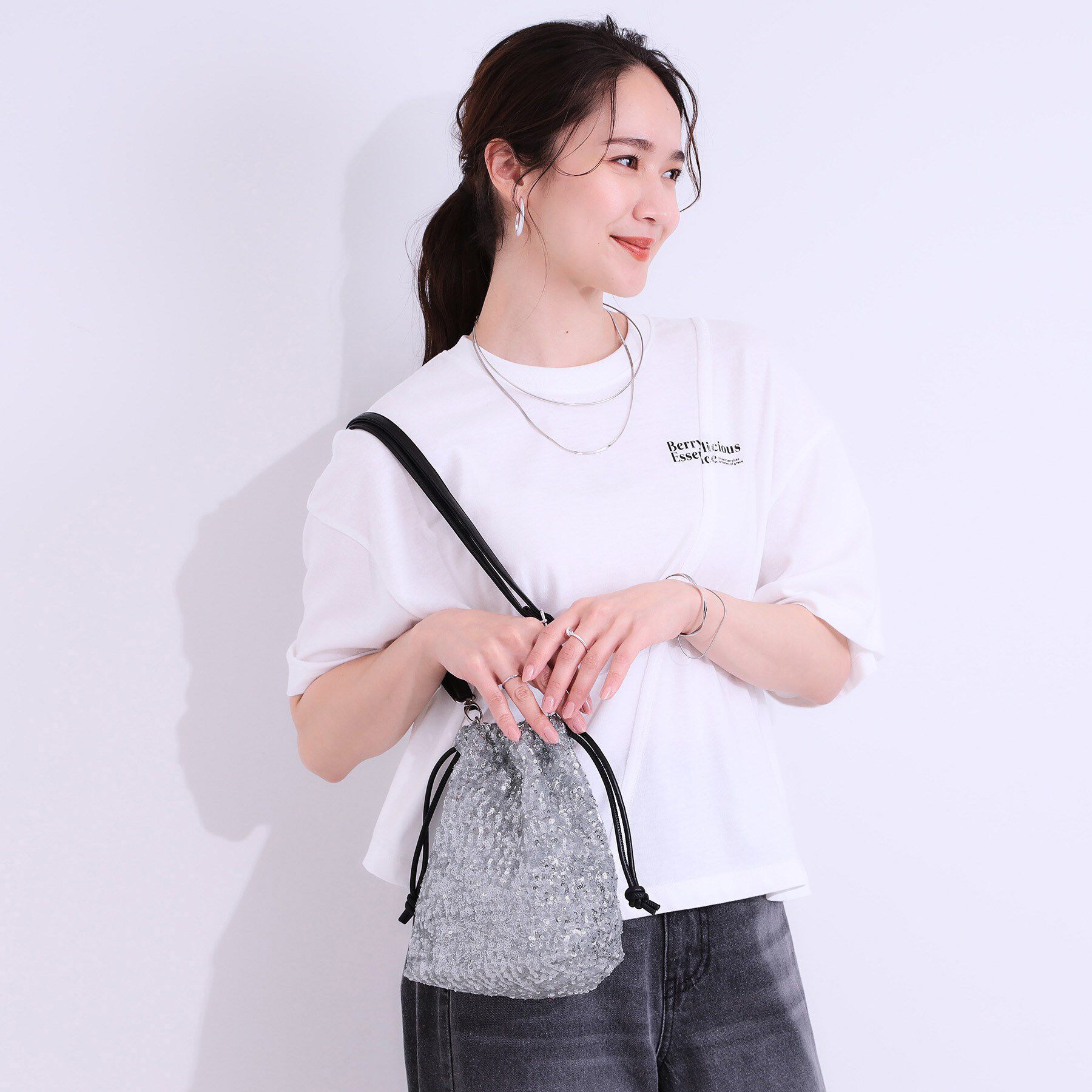 SHOO･LA･RUE「スパンコール巾着ショルダーバッグ」|ショルダー・メッセンジャー|