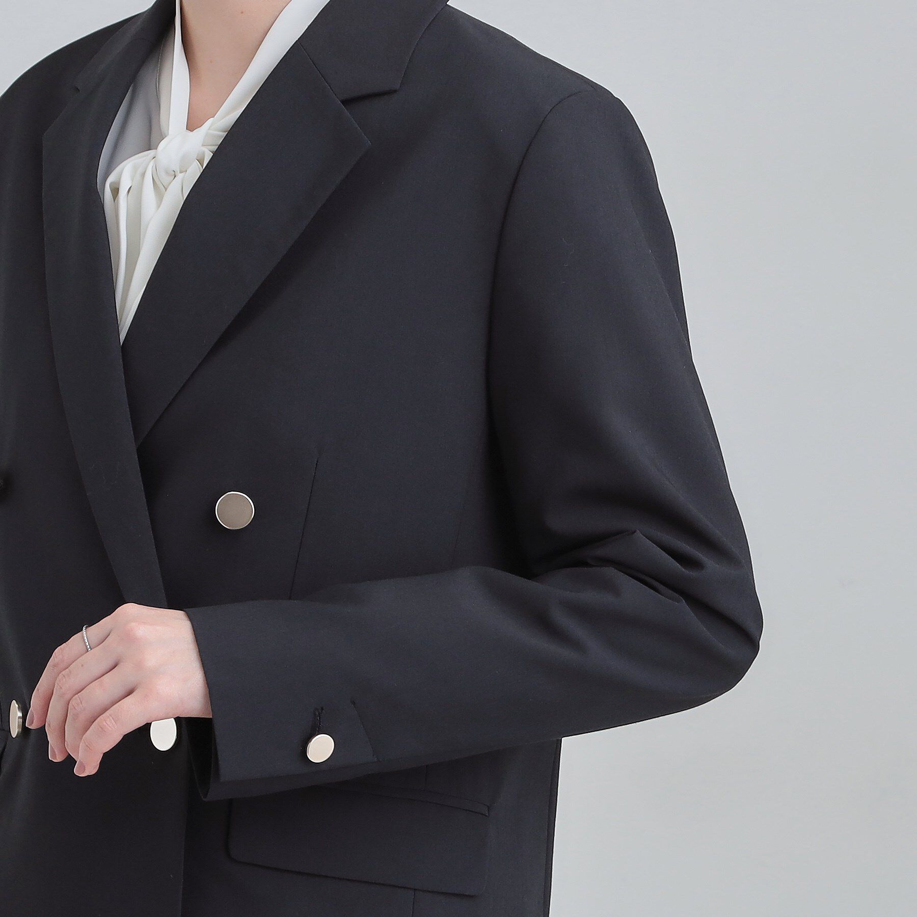 SHOO･LA･RUE「【セットアップ可能】サッと軽やかに羽織りやすいWブレストジャケット」|テーラードジャケット|