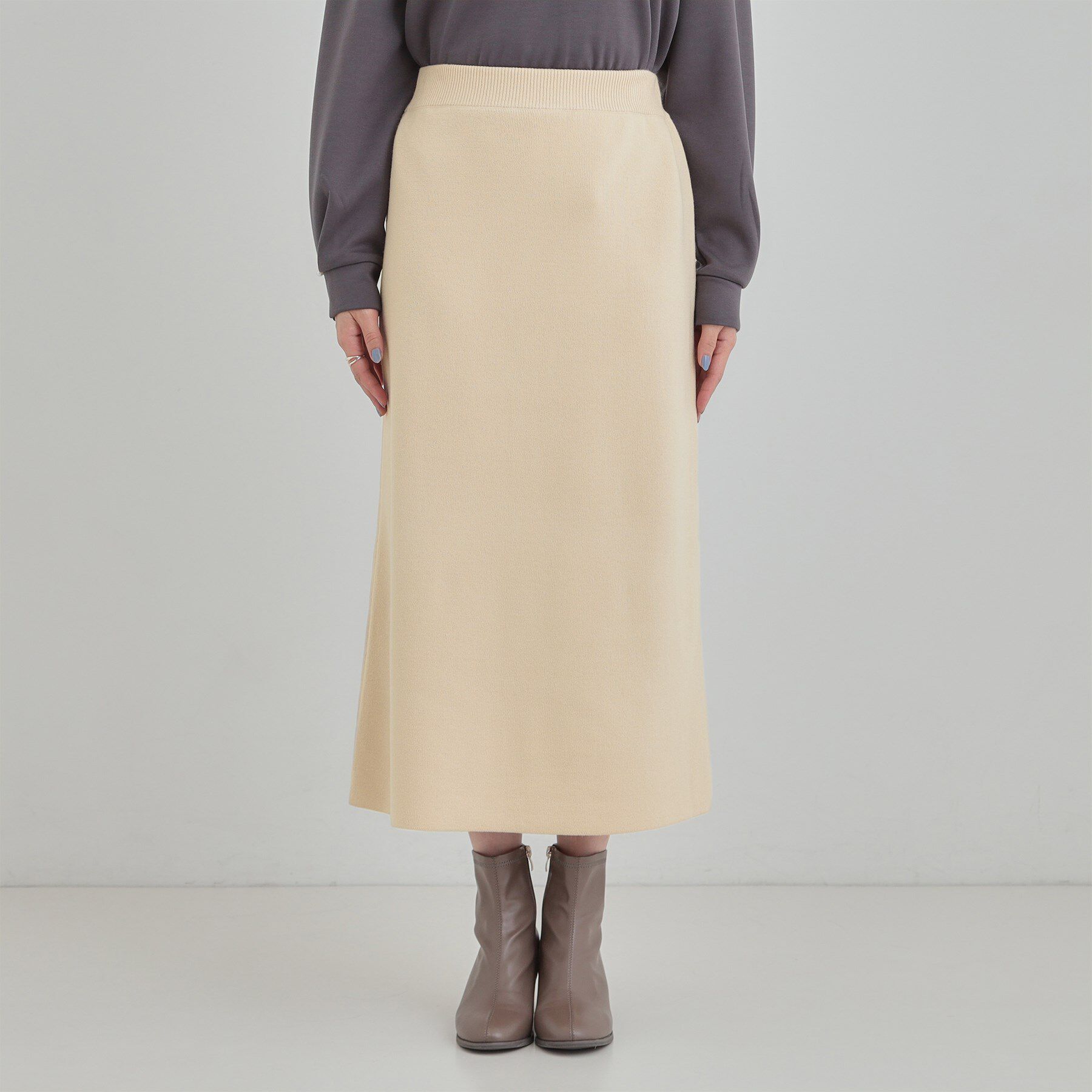 SHOO･LA･RUE「【洗濯機可/セットアップ可/毛玉になりにくい】ニットナロースカート」|スカート|
