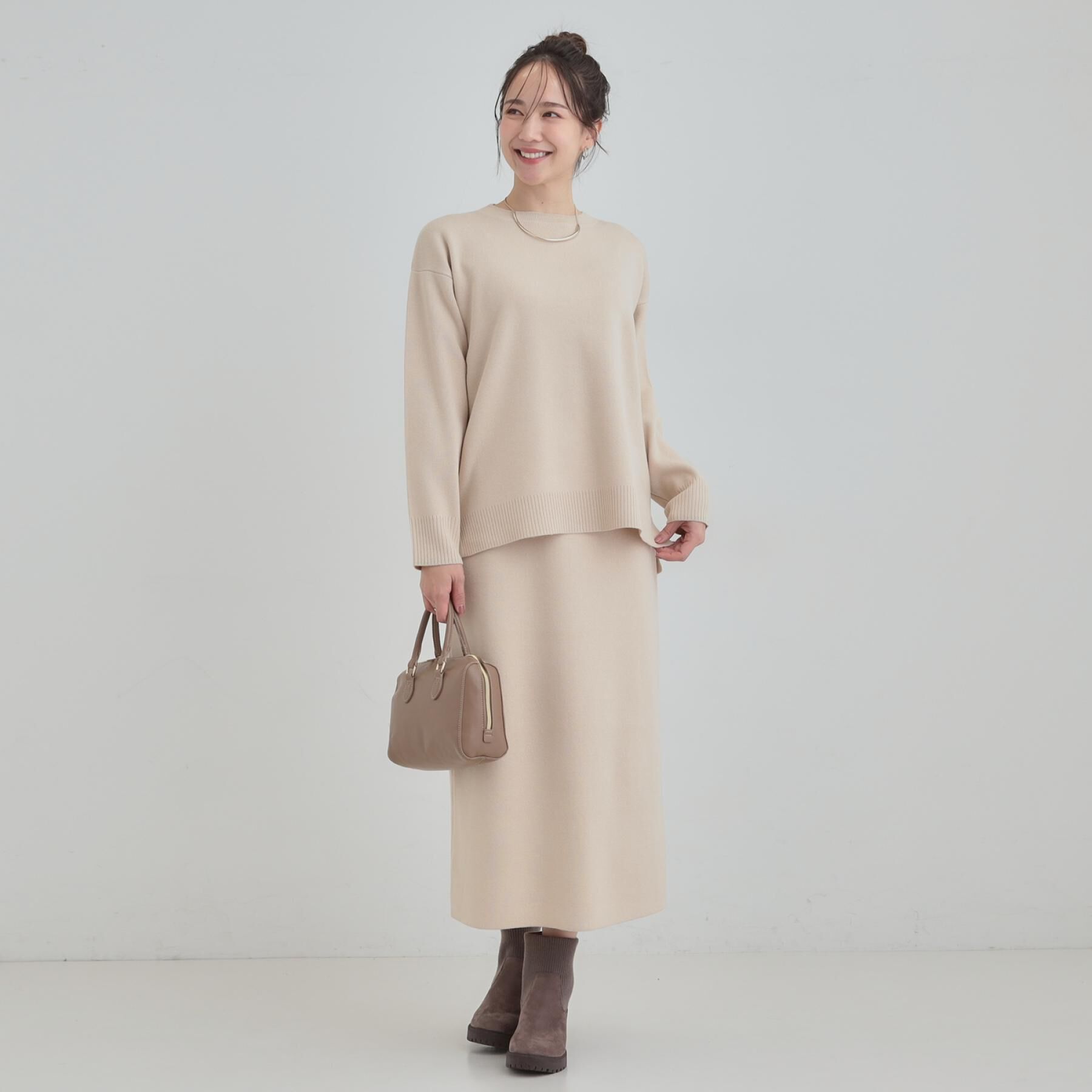 SHOO･LA･RUE「【洗濯機可/セットアップ可/毛玉になりにくい】ニットナロースカート」|スカート|