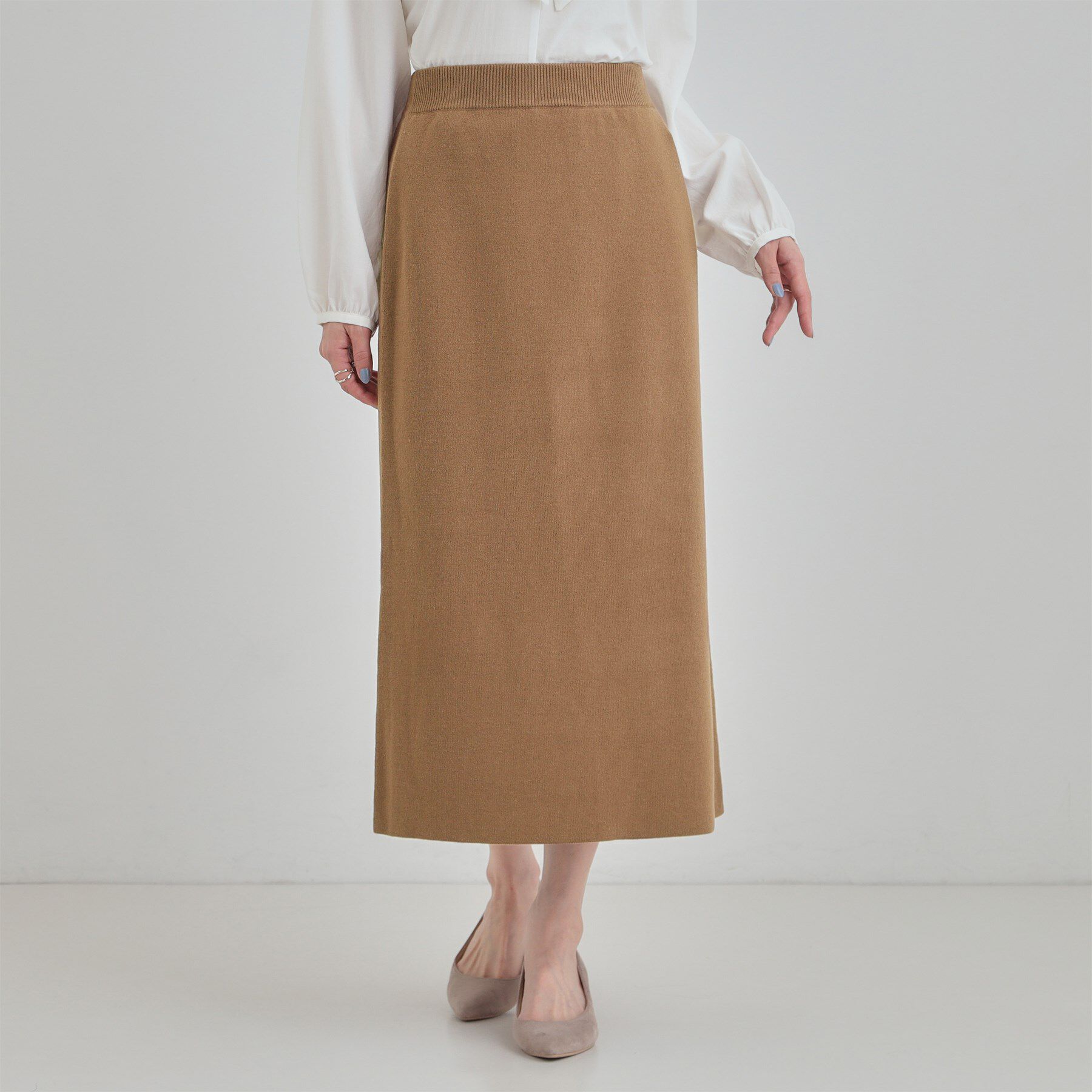 SHOO･LA･RUE「【洗濯機可/セットアップ可/毛玉になりにくい】ニットナロースカート」|スカート|