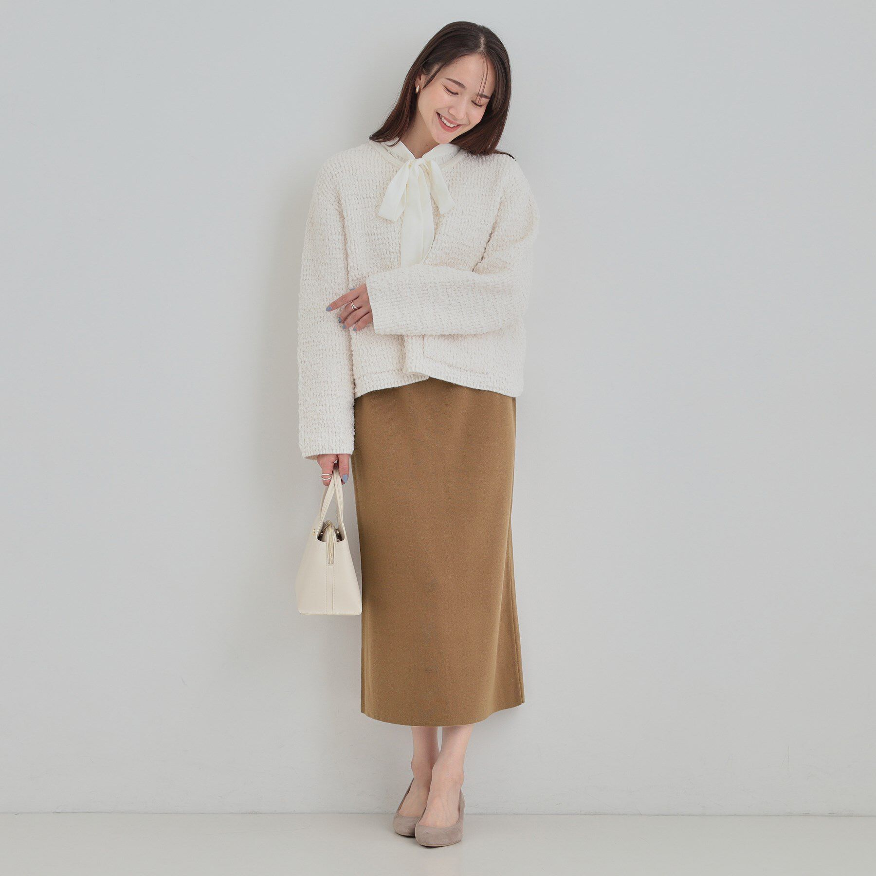 SHOO･LA･RUE「【洗濯機可/セットアップ可/毛玉になりにくい】ニットナロースカート」|スカート|