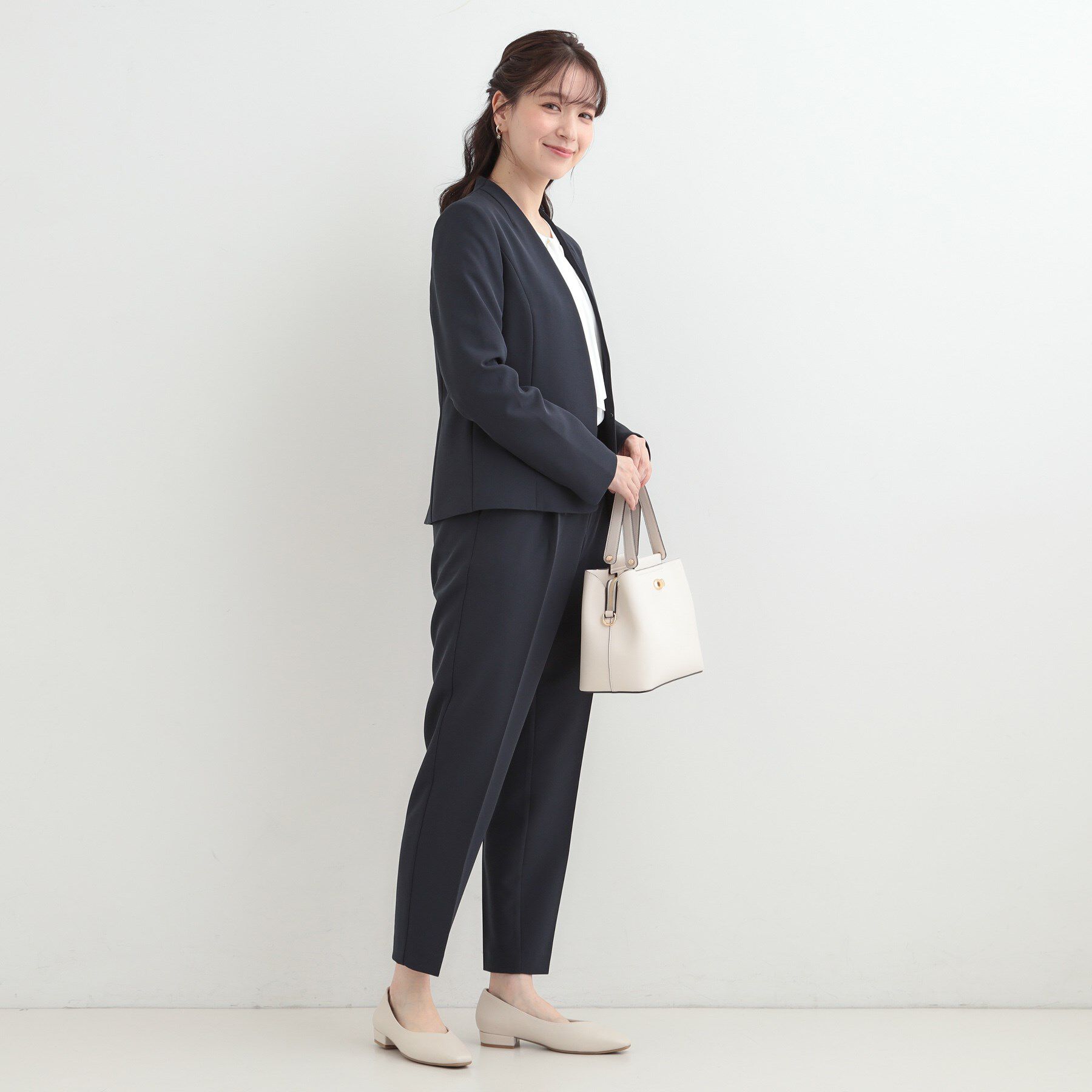 SHOO･LA･RUE「【3点スーツセット/洗濯機可】時短で好印象 セットアップ+ブラウス」|スーツ|