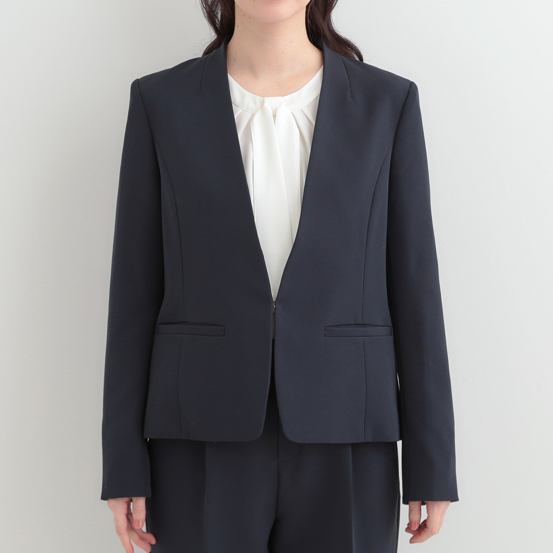 SHOO･LA･RUE「【3点スーツセット/洗濯機可】時短で好印象 セットアップ+ブラウス」|スーツ|