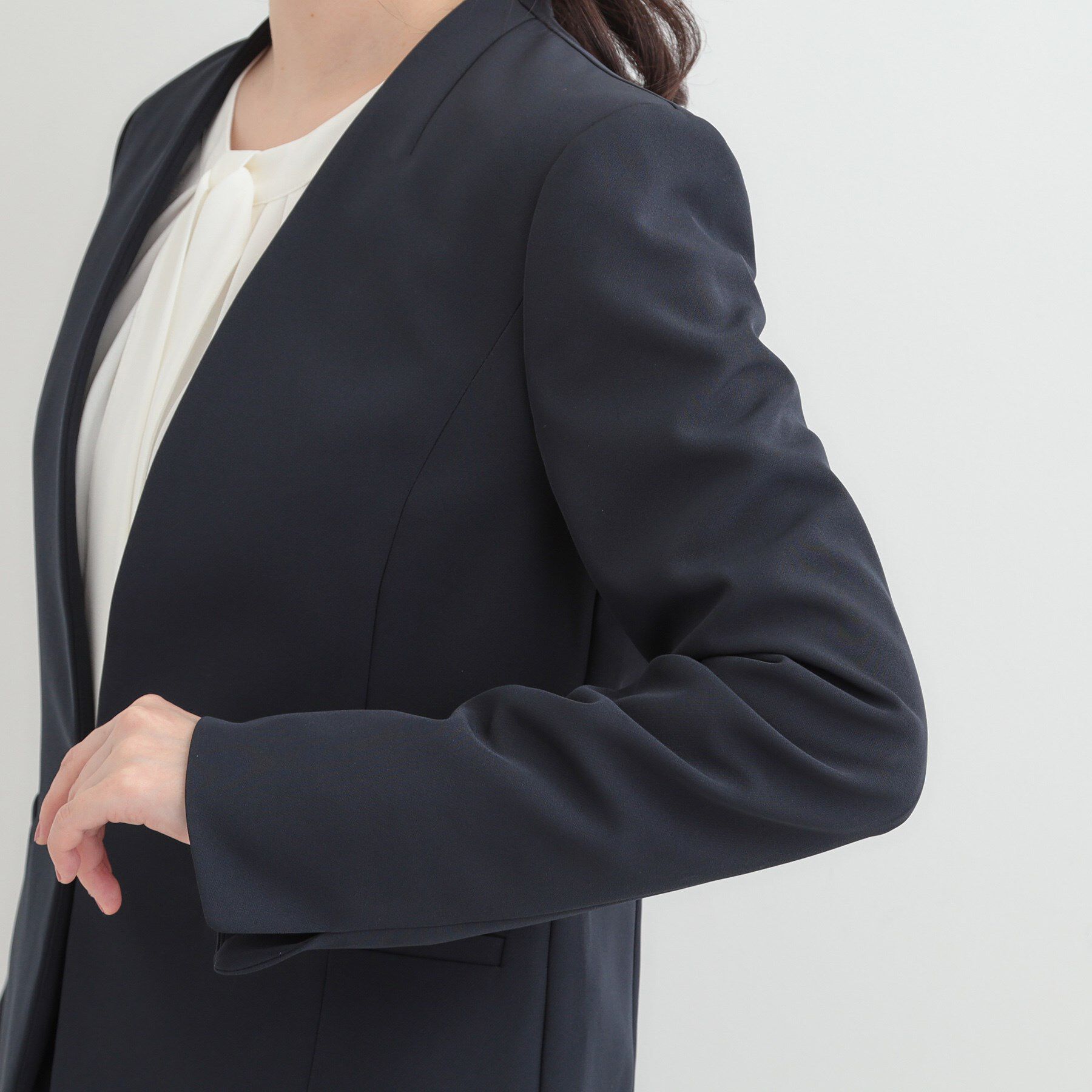 SHOO･LA･RUE「【3点スーツセット/洗濯機可】時短で好印象 セットアップ+ブラウス」|スーツ|