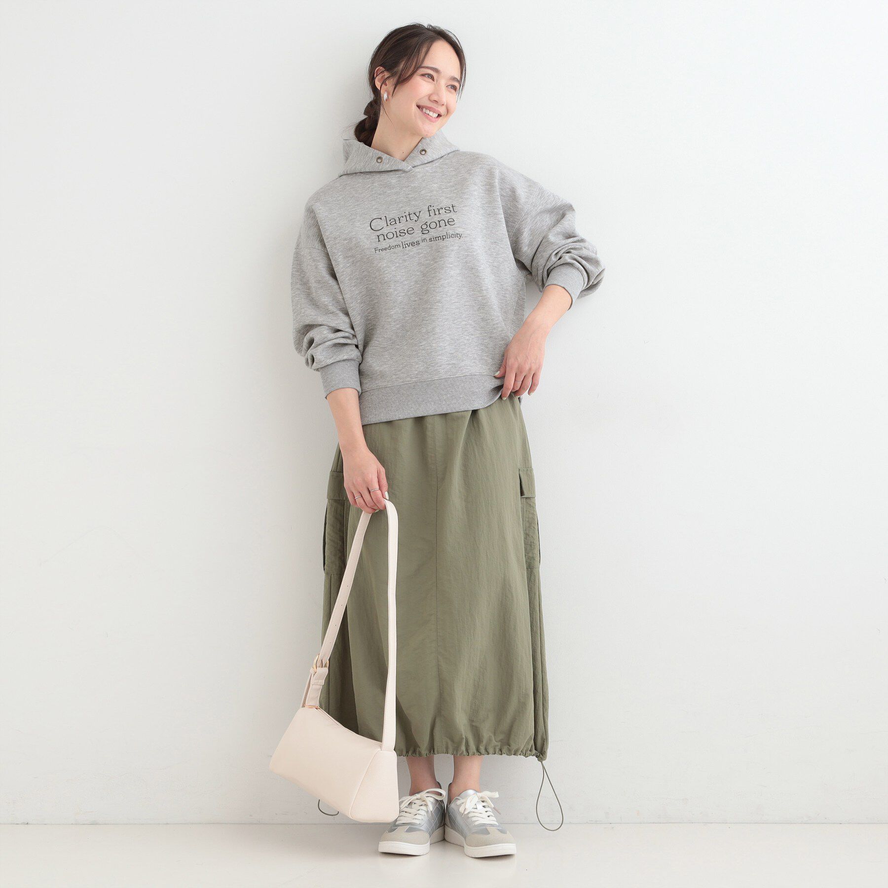 SHOO･LA･RUE「【S-LL/なめらかタッチ】ロゴフーディ」|パーカー|