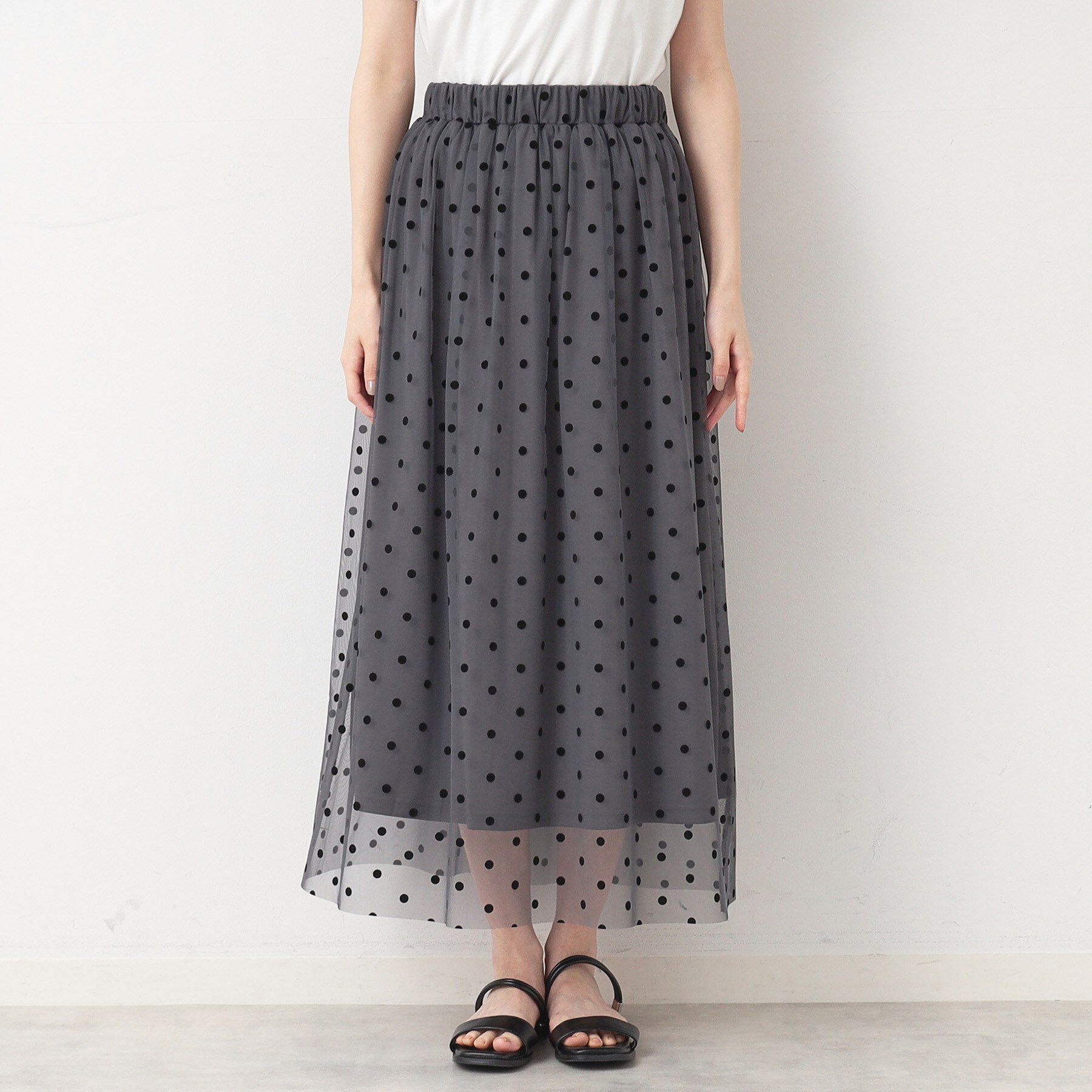 Dessin「【ウエストゴム・洗える】チュールスカート」|スカート|