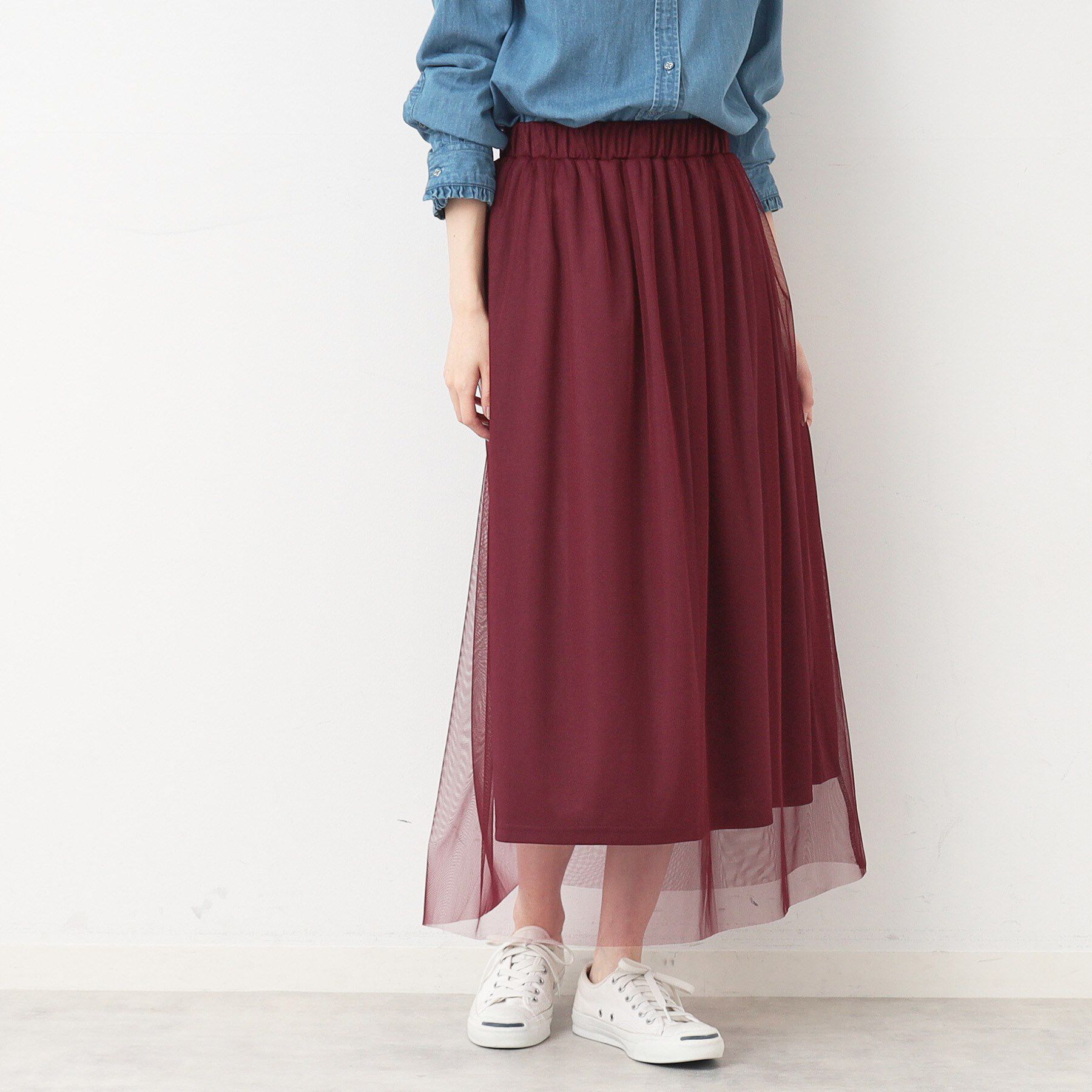 Dessin「【ウエストゴム・洗える】チュールスカート」|スカート|