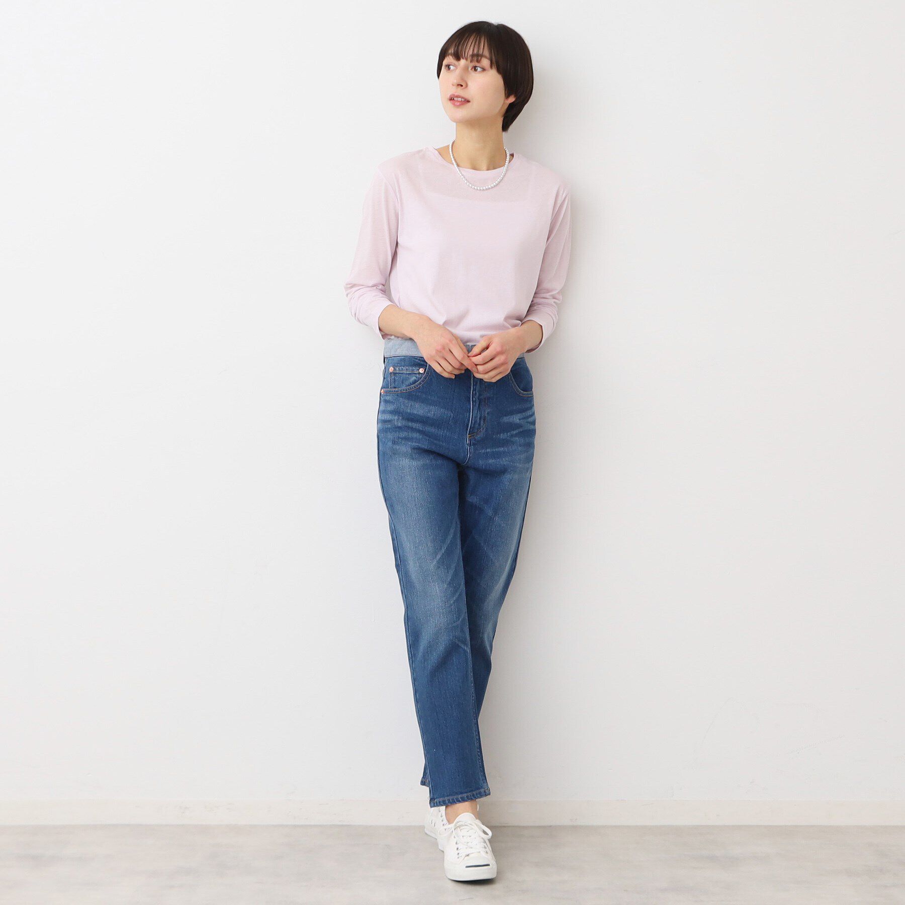 Dessin「【洗える】クルーネックシースルーロンT」|Tシャツ・カットソー|