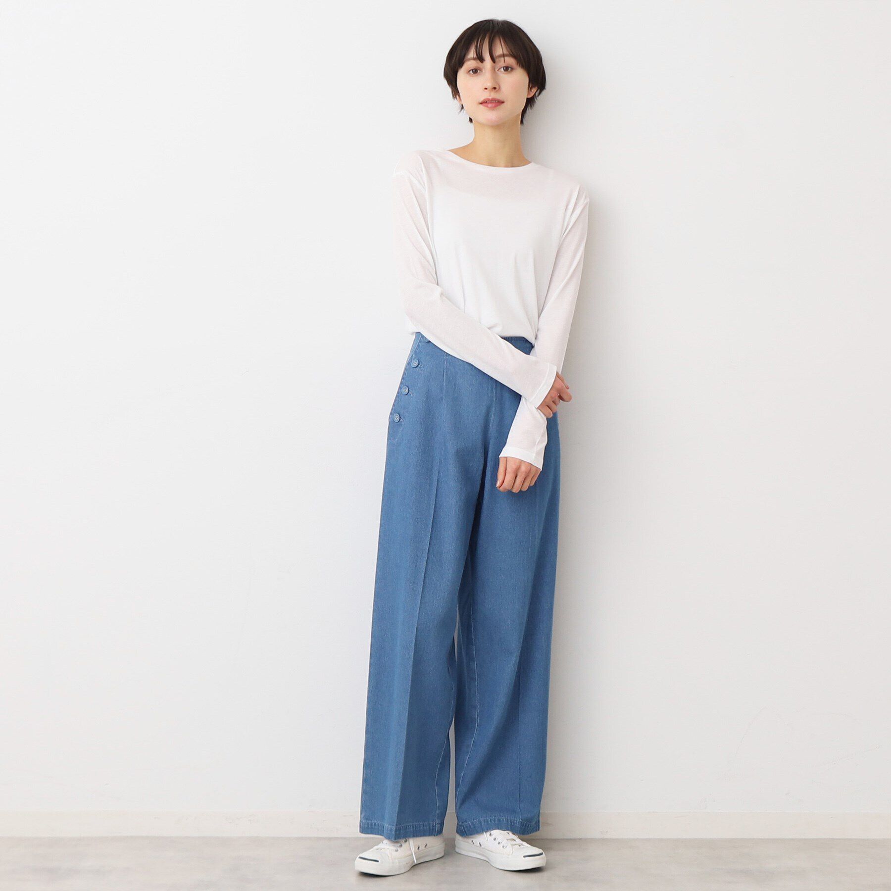 Dessin「【洗える】クルーネックシースルーロンT」|Tシャツ・カットソー|