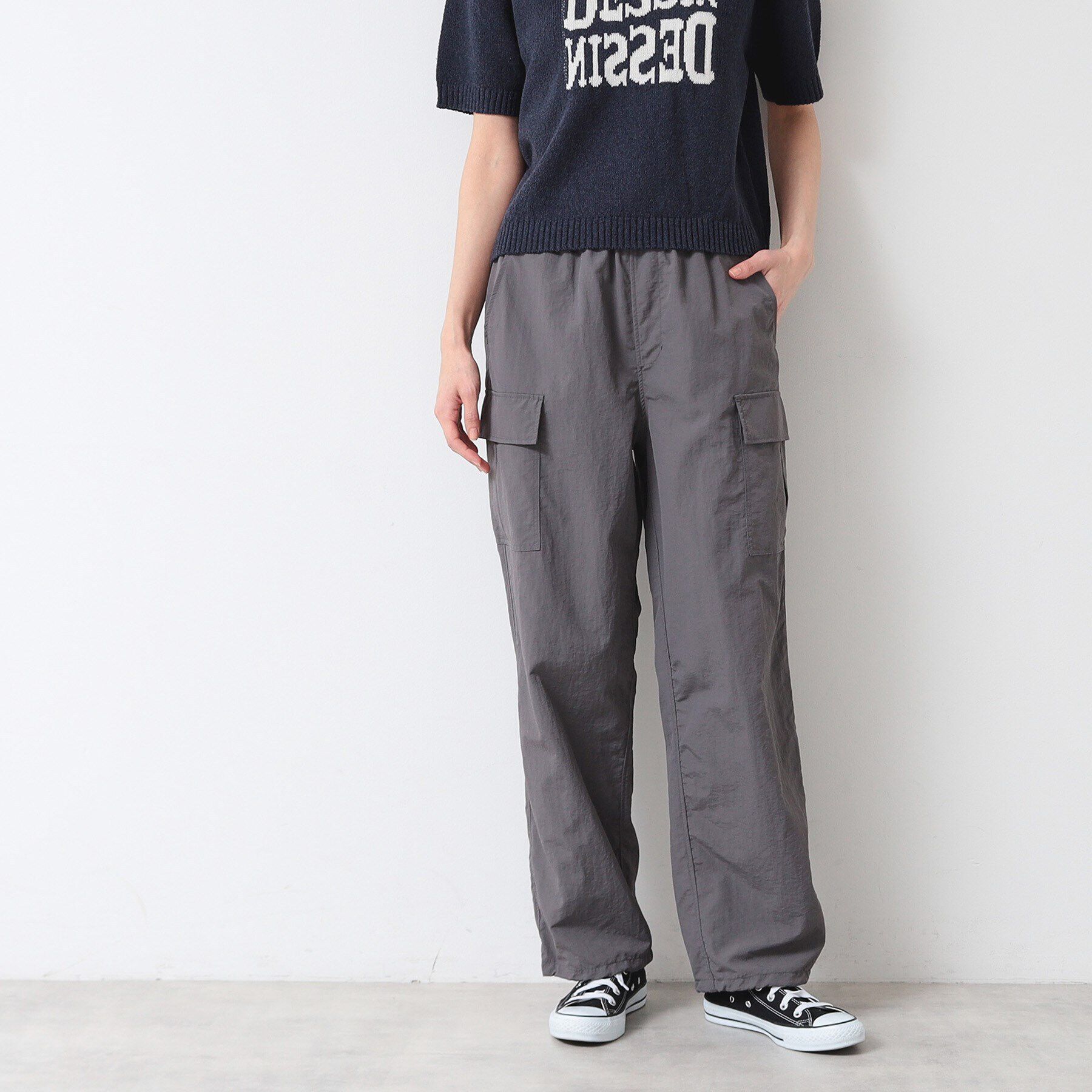 Dessin「【ウエストゴム・洗える】パッチポケットカーゴパンツ（S～L）」|その他|チャコールグレー(0