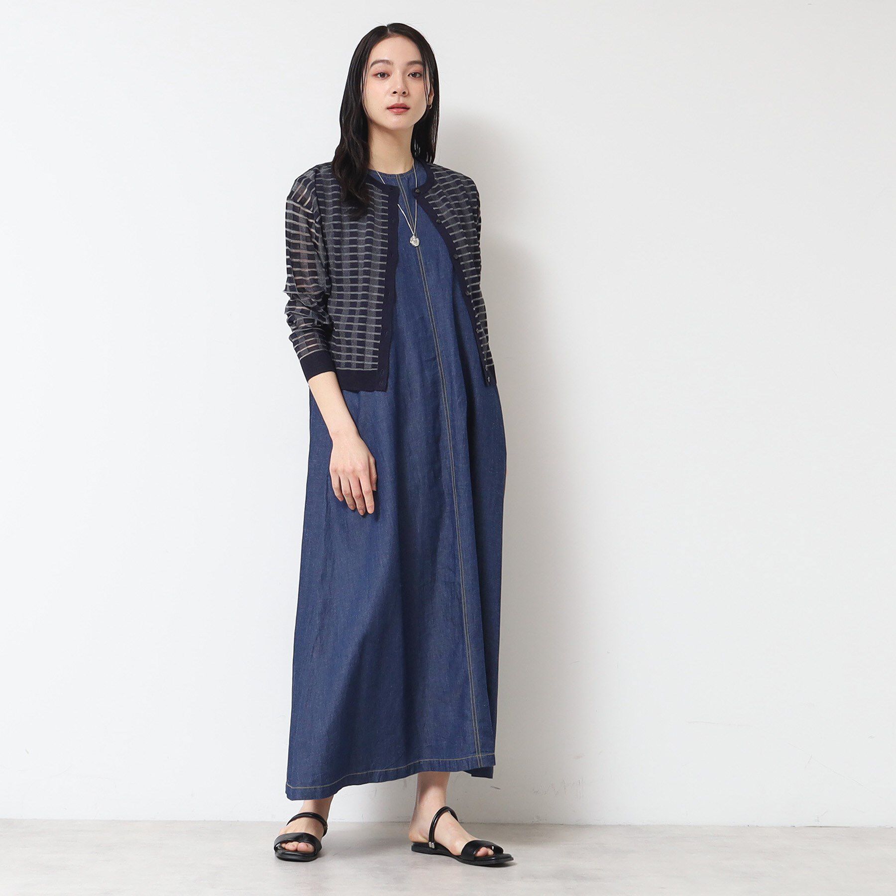 Dessin「【洗える】綿麻デニムワンピース」|ワンピース|
