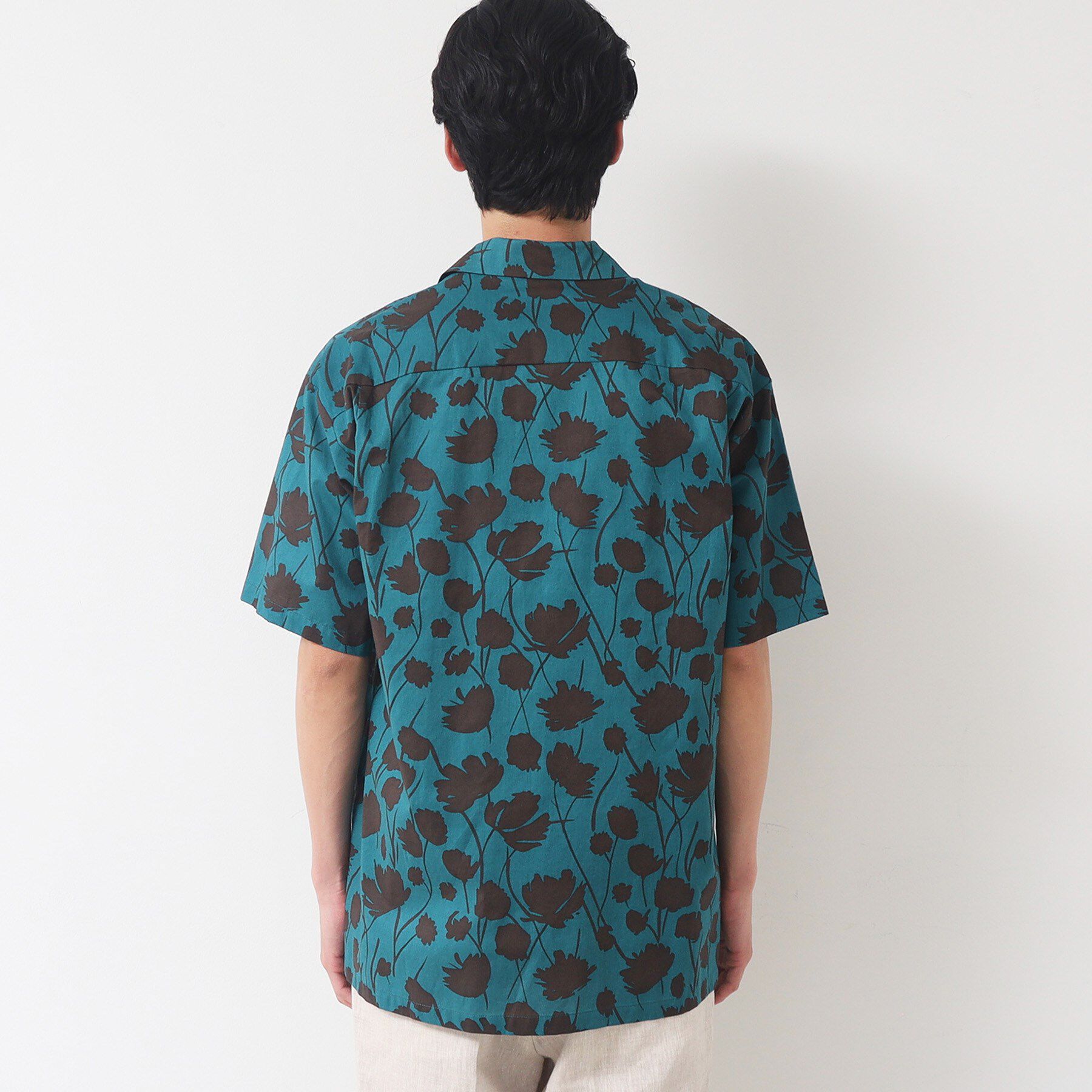 Dessin「【洗える】フラワープリント開襟シャツ」|シャツ・ブラウス|