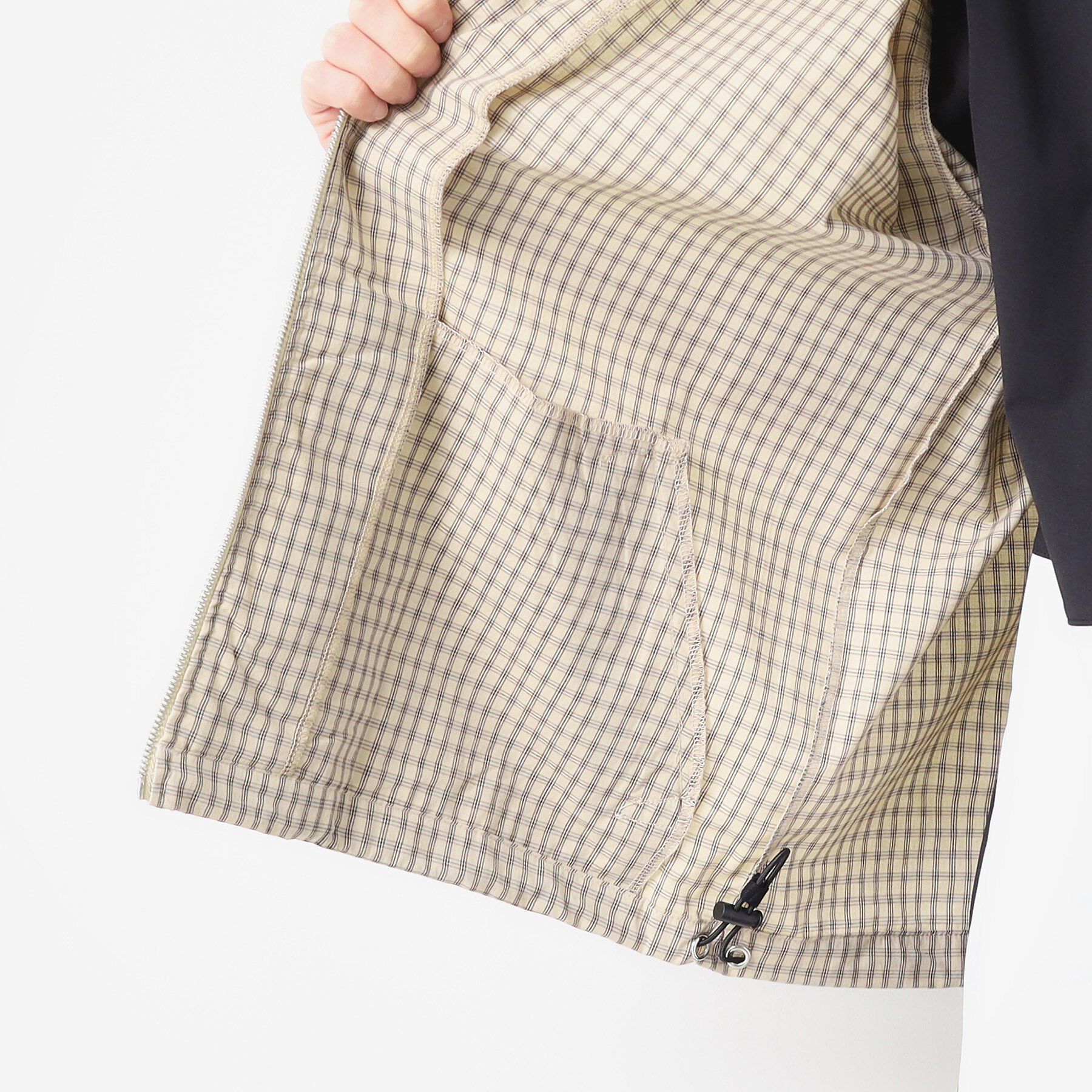 Dessin「【洗える】チェック柄ハーフスリーブブルゾン」|ブルゾン・スタジャン|